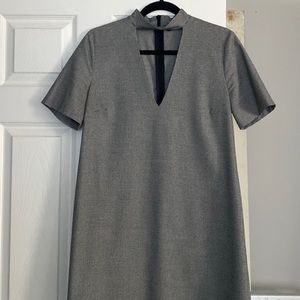 Zara mock neck dress, checkered black and white